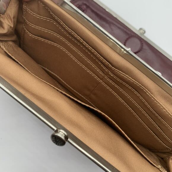 HOBO INTERNATIONAL LAUREN Leather Clutch Double Frame Wallet Merlot NWT - Picture 5 of 8